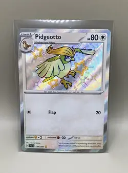 Pidgeotto NM Baby Shiny 197/091 SV: Paldean Fates Pokemon TCG Holo - Image 1