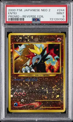 2000 POKEMON JPN NEO 2 PROMO REVERSE FOIL #244 ENTEI PSA 9 - Image 1