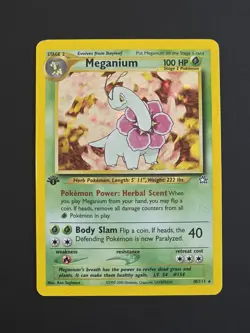 1st Edition Meganium - 10/111 - Neo Genesis - Holo Swirl 💫 - Pokemon Card - MP - Image 1