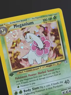 1st Edition Meganium - 10/111 - Neo Genesis - Holo Swirl 💫 - Pokemon Card - MP - Image 3