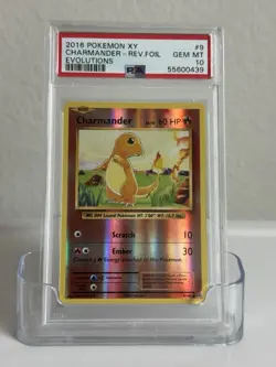 PSA 10 Reverse Foil Holo Charmander #9 2016 Pokemon XY Evolutions Card - Image 1