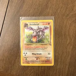 Aerodactyl 1/62 Fossil Holo 60 HP Holo Rare Unlimited Pokemon TCG English - Image 1
