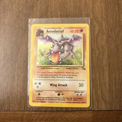 Aerodactyl 1/62 Fossil Holo 60 HP Holo Rare Unlimited Pokemon TCG English - Image 2
