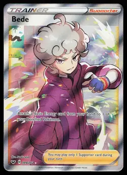 Bede 199/202 Ultra Rare Sword & Shield Base Set Pokemon Card - Image 1
