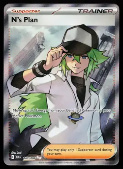 N's Plan 163/086 Ultra Rare Black Bolt Pokemon Card - Image 1
