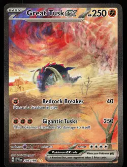 Great Tusk ex 246/198 Holo SIR Scarlet & Violet Base Set Pokemon Card - Image 1