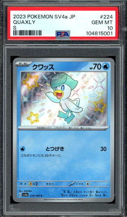 PSA 10 Gem Mint JPN Quaxly Shiny Holo sv4a Shiny Treasure ex 224/190 Pokemon - Image 1