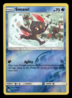 Sneasel 43/236 Reverse Holo S&M Cosmic Eclipse Pokemon Card - Image 1