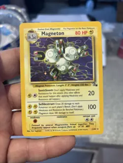 Pokemon TCG Card English Fossil Set Magneton 11/62 Holo Rare - Image 1