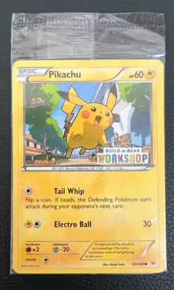 Pikachu Promo Card 20/108 Sealed Build a Bear Workshop Stamped Mint Condition - Image 1
