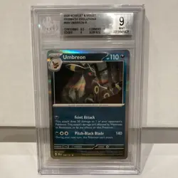 2025 POKEMON SCARLET & VIOLET PRISMATIC EVOLUTIONS REVERSE FOIL UMBREON BGS 9 - Image 2