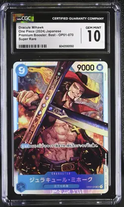 CGC 10 GEM MINT One Piece 2022 DRACULE MIHAWK OP01-070 ROMANCE DAWN - Image 1