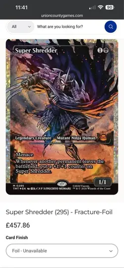 Super Shredder Fracture Foil Teenage Mutant Ninja Turtles #295 MTG Chase Card - Image 2