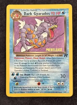 Pokemon TCG Dark Gyarados Prerelease Holo Rare Card 8/82 Vintage LP To MP - Image 1