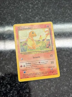 Charmander 046/102 Base Set Regular Common HP/DMG Vintage Pokemon Card 1999 - Image 2