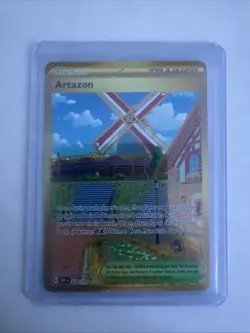 2023 Artazon Trainer 229/197 Obsidian Flames Gold Full Art Pokemon Card - Image 2