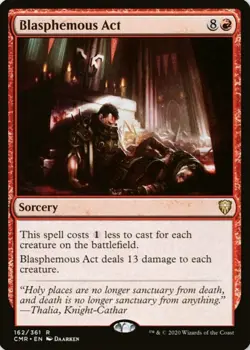 X 1 Blasphemous Act NM-M CMR 162 MTG Magic The Gathering - Image 1