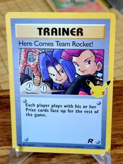 Here Comes Team Rocket Holo 15/82 Pokemon Celebrations 25th Anniv. Pack Fresh - Image 1