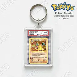 Charizard 1st Edition Shadowless | Classic PSA "Graded" Pokemon Inspired Keyring - Image 2