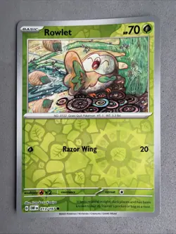 Pokemon TCG * SV Obsidian Flames * 13/197 Rowlet REVERSE HOLO Common * FRESH PK - Image 1