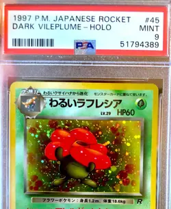 PSA 9 Mint ~ Dark Vileplume #45 HOLO ~ 1997 Pokemon Japanese Rocket Base Set - Image 2