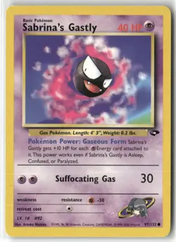 Pokemon Sabrina's Gastly (97) 097/132 Unlimited Gym Challenge Common - Image 1