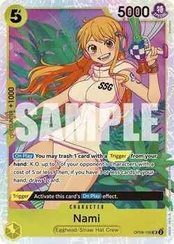 OP08-106 Nami English SR One Piece TCG Card Game - Image 2