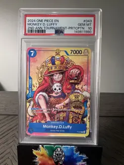 2024 One Piece EN Monkey D. Luffy 2nd Anniversary Tournament Promo #P-043 PSA 10 - Image 1