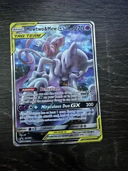 Pokemon TCG Mewtwo & Mew GX SM191 Holo Trading Card. - Image 1