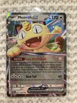 Pokemon TCG Perfect Order Meowth EX 062/088 Double Rare Holo NM Near Mint - Image 1