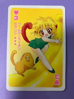 Tokyo Mew Mew Playing Card Ruu & a Golden Lion Tamarin 3 of Hearts Furoku Japan - Image 2