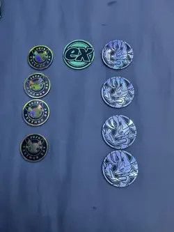 Pokemon Tin, Coin, Sticker, Binder & Sleeve Lot - Lucario, Pikachu, Rayquaza - Image 2