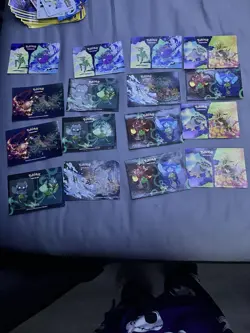 Pokemon Tin, Coin, Sticker, Binder & Sleeve Lot - Lucario, Pikachu, Rayquaza - Image 5