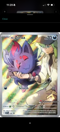 N’s Zorua 189 Pokemon Center Exclusive Stamped Promo SEALED SVP 189 - Image 2