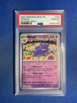 2023 POKEMON MEW EN-151 #094 GENGAR REVERSE HOLO PSA 10 - Image 1