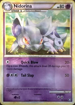 Nidorina 45/102 Uncommon HGSS Triumphant Pokemon Lightly Played - Image 1