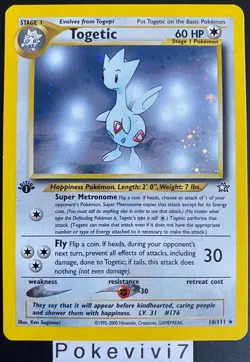 Carte Pokemon TOGETIC 16/111 HOLO Neo Genesis EDITION 1 Wizards English - Image 1