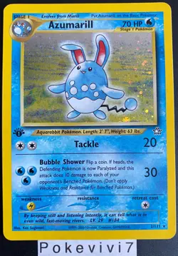 Carte Pokemon AZUMARILL 2/111 HOLO Neo Genesis EDITION 1 Wizards English - Image 1