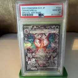 PSA 10 Charizard ex SAR 134/108 Ruler of the Black Flame Pokemon Card Japanese - Image 1