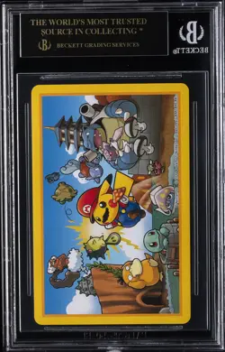2016 MARIO PIKACHU PLAYING CARDS POKEMON CENTER 10 OF SPADES BGS 10 BLACK LABEL - Image 2