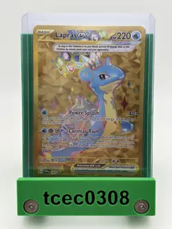 Lapras EX - SVP 164 Full Art Black Star Promo Terapagos Pokemon Card - Gold NM - Image 1
