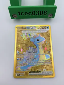 Lapras EX - SVP 164 Full Art Black Star Promo Terapagos Pokemon Card - Gold NM - Image 2