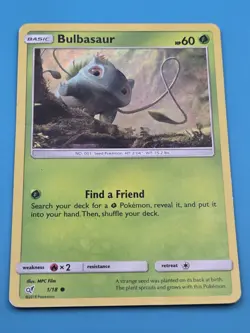 Bulbasaur 1/18 Detective Pikachu 2019 Holo Foil Pokemon TCG Card HP - Image 1