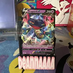 Pokemon Card Dragapult V 092/192 Rebel Clash Holo Ultra Rare NM - Image 1