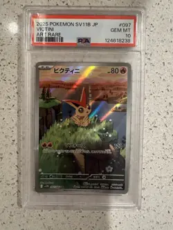 PSA 10 GEM MINT Victini 097/086 SV11B Art Rare Holo 2025 Pokemon TCG JPN - Image 1