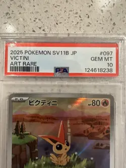 PSA 10 GEM MINT Victini 097/086 SV11B Art Rare Holo 2025 Pokemon TCG JPN - Image 5