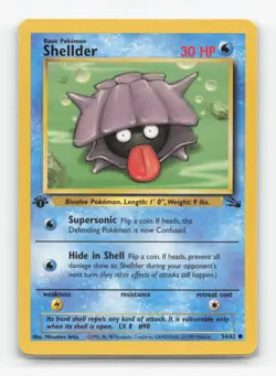 Pokemon TCG - Shellder 54/62 Moderately Played Common Fossil 1st Edition - Image 1