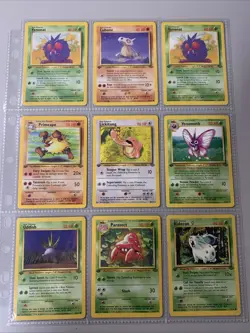 Pokemon TCG 1st Edition Jungle Non Holo Binder Page Lot - WOTC VTG 1999 LP/MP - Image 1