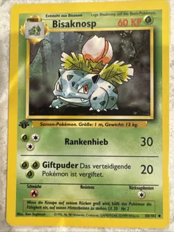 GERMAN Ivysaur (Bisaknosp) Pokemon TCG WOTC Base Set 30/102 1st Edition MINT - Image 1