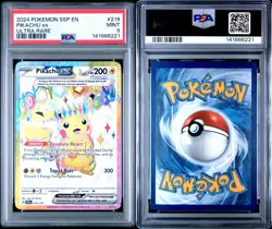2024 POKEMON SSP EN-SURGING SPARKS ULTRA RARE #219 PIKACHU EX PSA 9 - Image 3